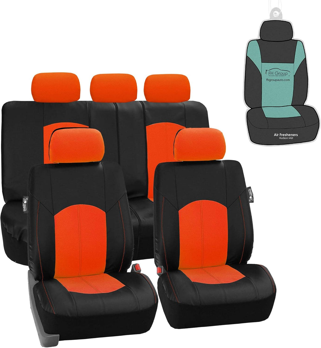 Blue/Black Faux Leather Car Seat Covers J32544