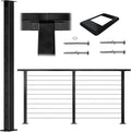 36x2x2 Stainless Steel Black Powder Coated Pre-Drilled Posts Pack of 2 E522373