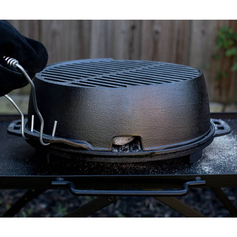 12 inch Black Cast Iron Round Grill Q812