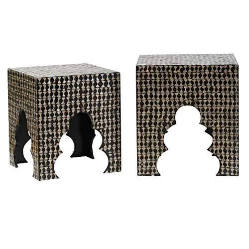Black Set of Two Stools L907