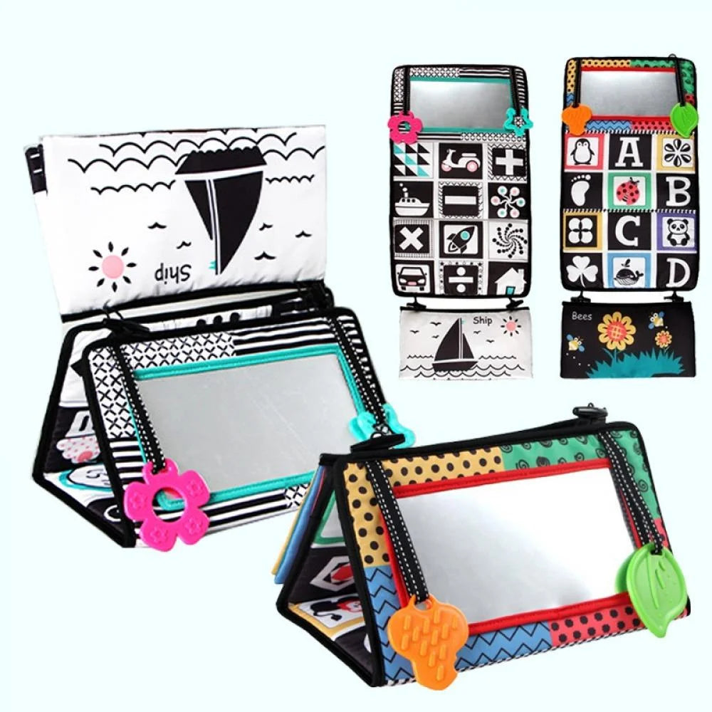 Black and White High Contrast Floor Mirror Toy for Baby Tummy Time R86333