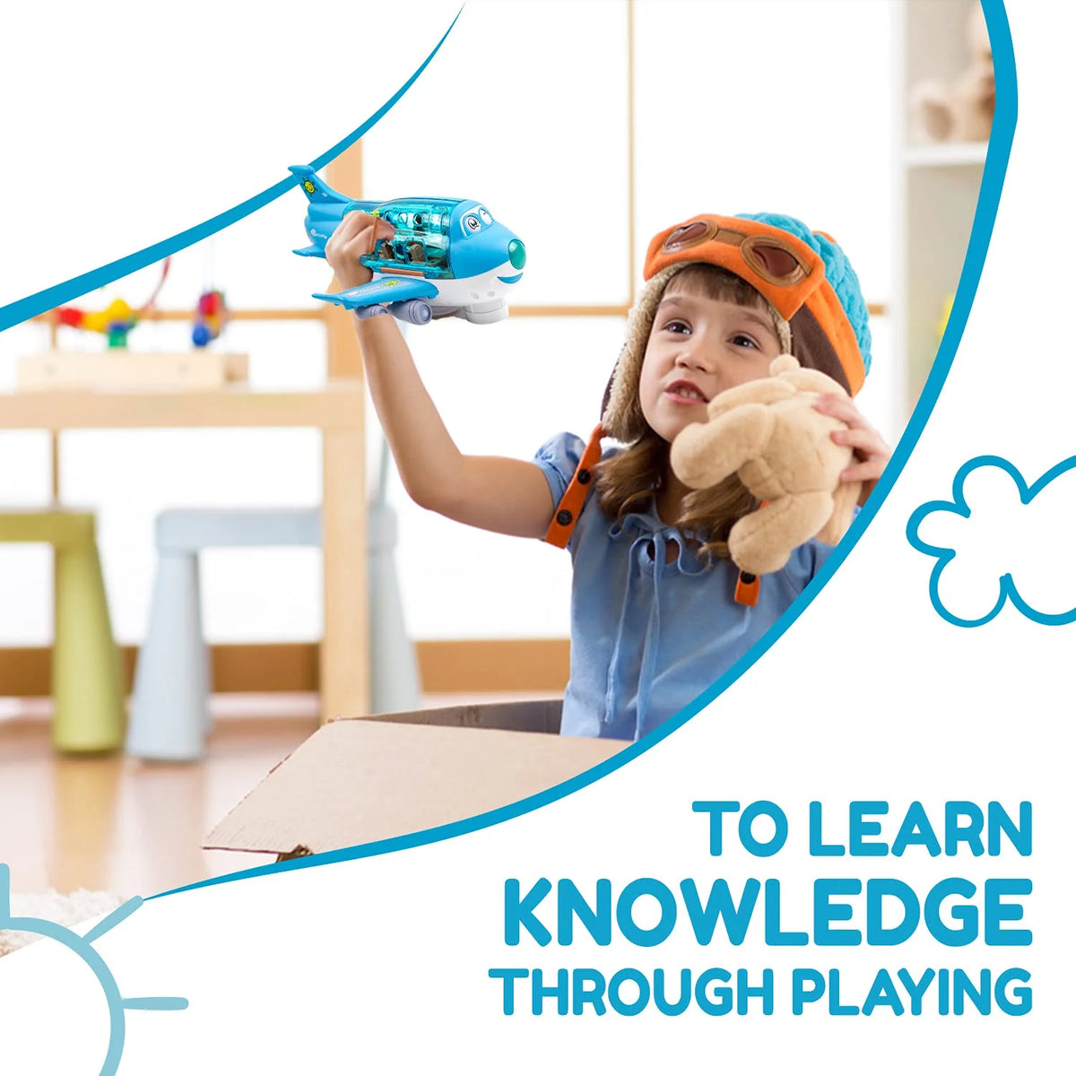 Kids' Play Airplanes with LED Flashing Lights and Sounds U68153