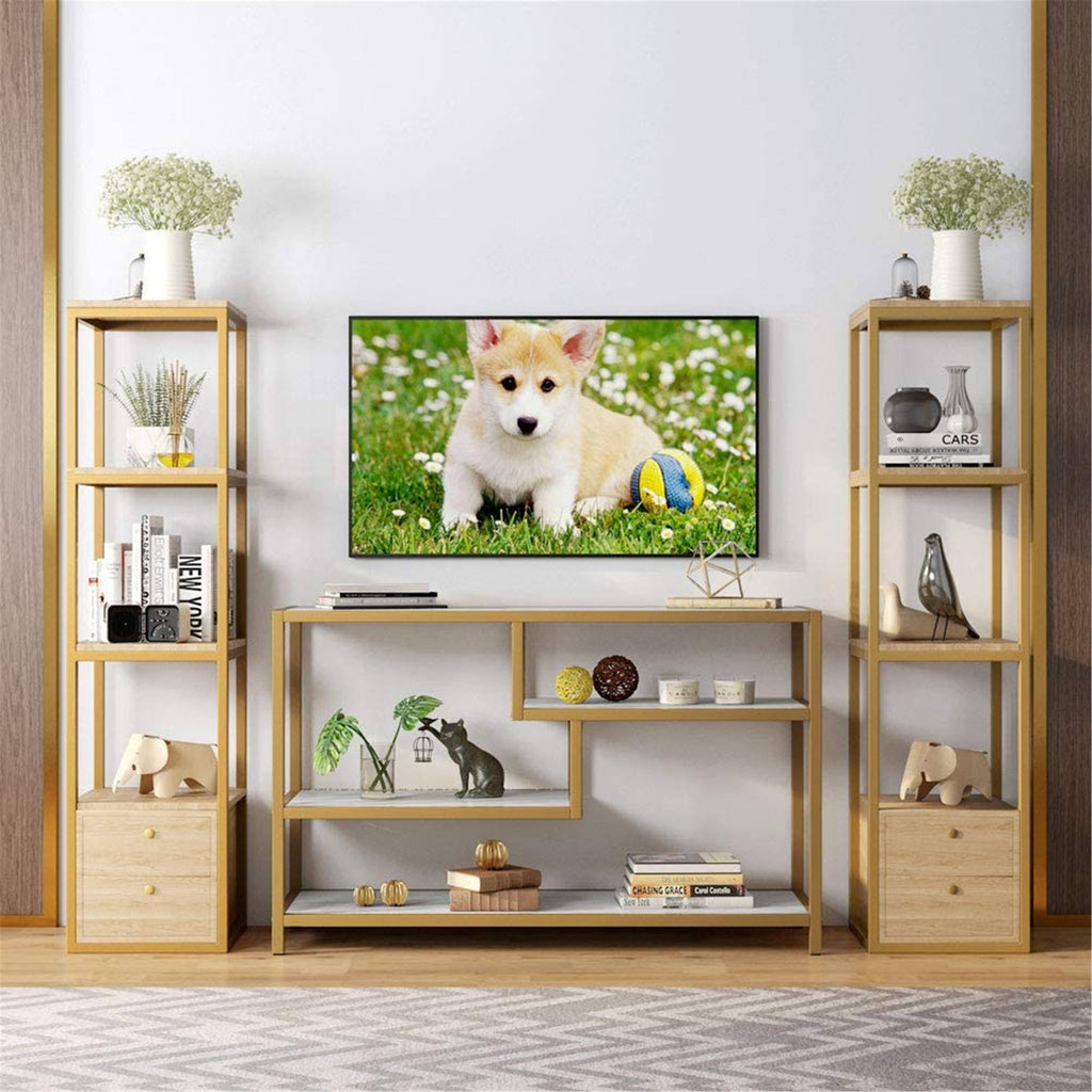 Gold-White 3-Tier Console Table J464234