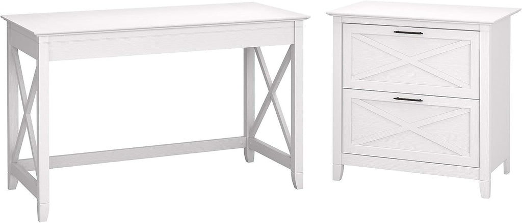 54W Computer Desk with Storage and 2 Drawer Lateral File Cabinet E64564