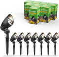 Halogen 50W Outdoor Spot Lights Waterproof Low Voltage Lighting with Spike Stand, 8 Pack C495