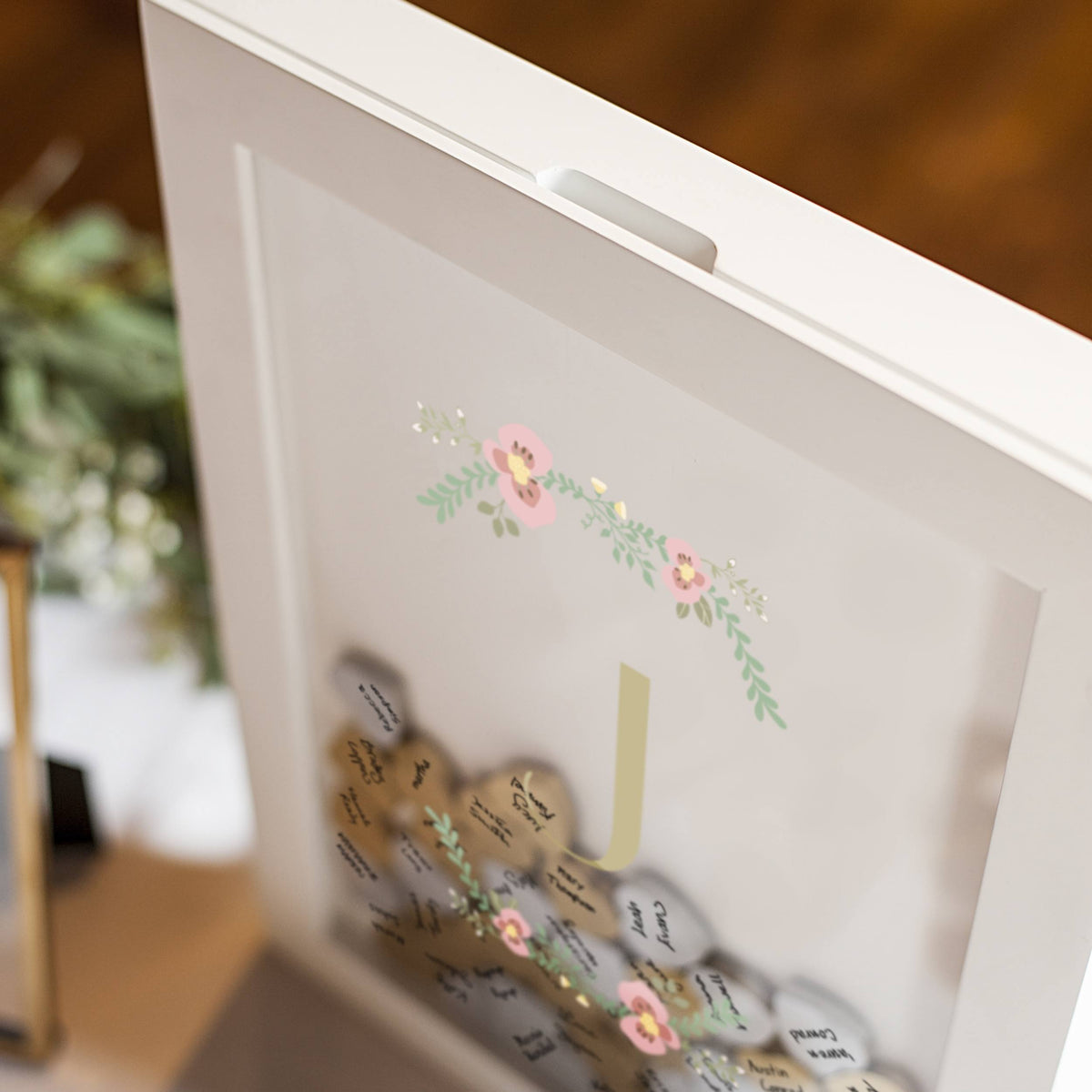 Floral Heart Drop Guestbook M8725