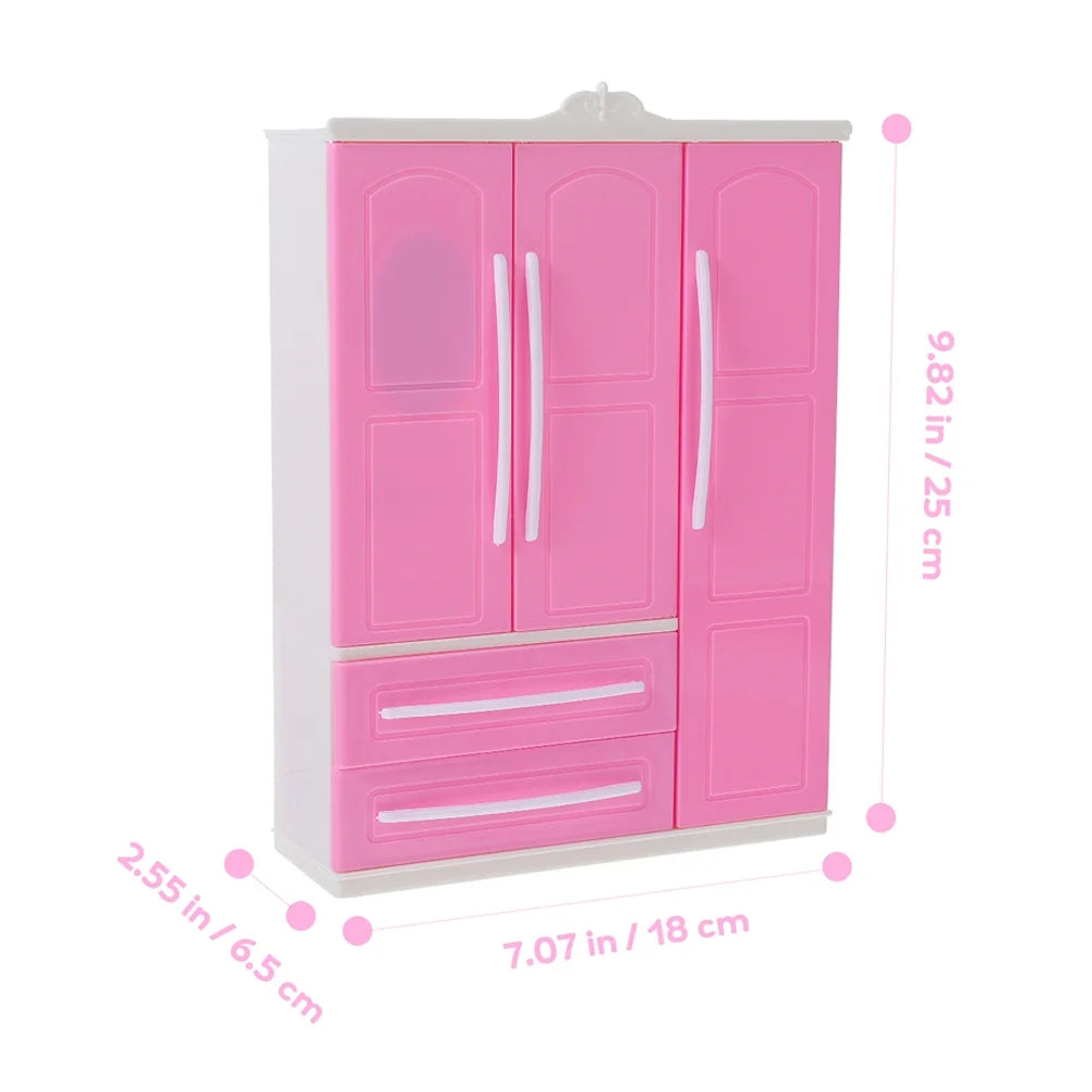 Miniature Doll Clothes Wardrobe Storage Closet K6126