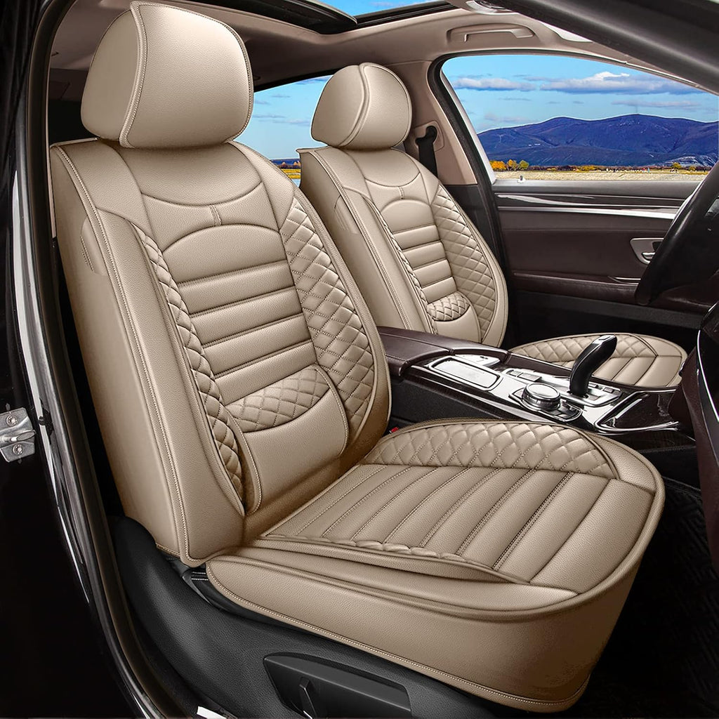 Black Faux Leather Car Seat Covers Full Set 5 Seats Waterproof O694571