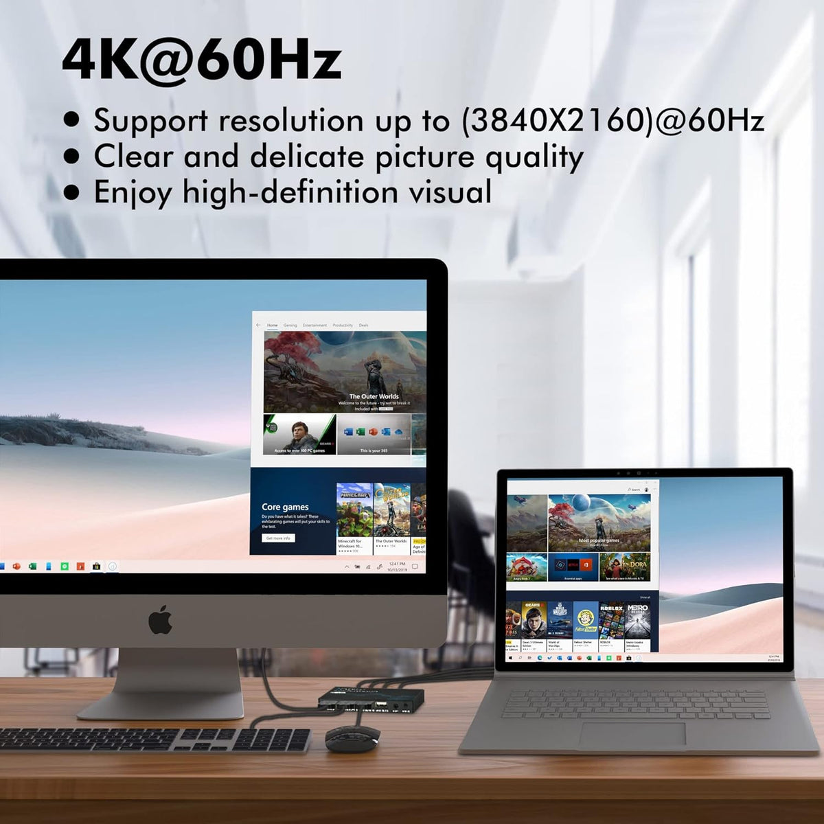 4K@60Hz DP KVM Switch with 2 DP Cable and 2 USB Cable H195873