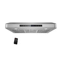 Classic 6” High 1mm Thick Stainless Steel Under Cabinet 4 Speeds 900 CFM Range Hood with 2 LED Lights S9745