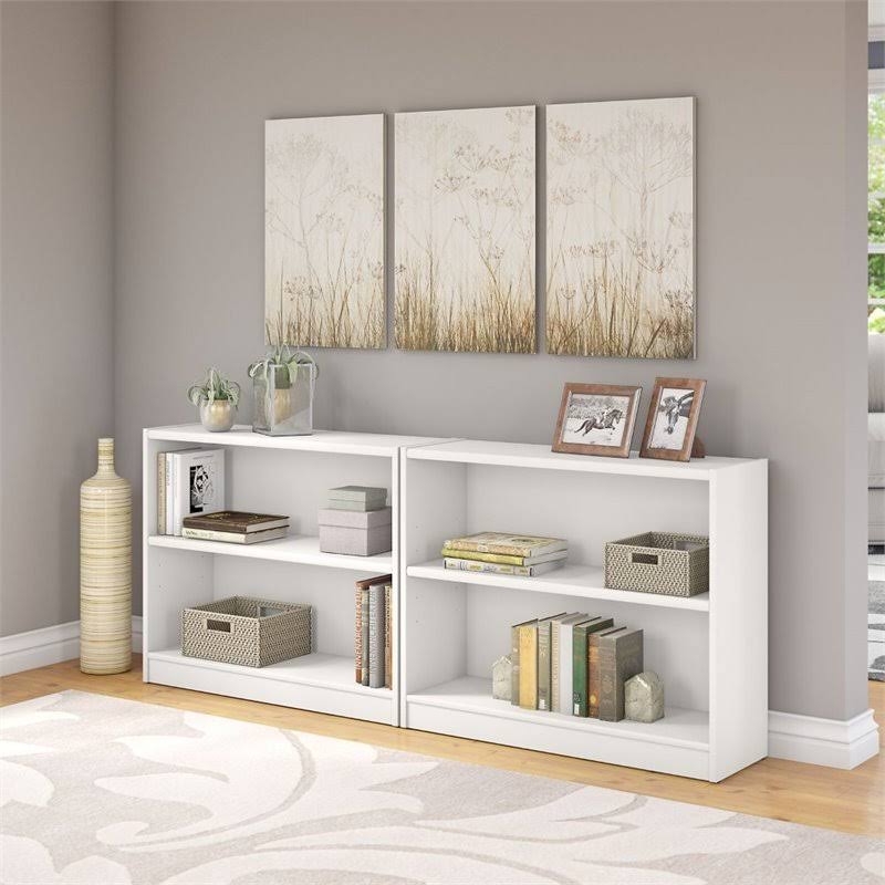 2 Shelf Bookcase in Pure White (Set of 2) W46719