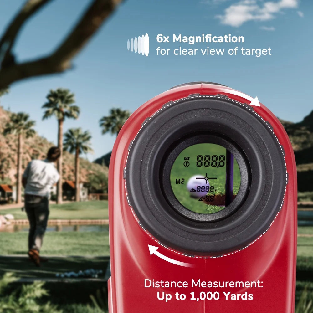 Red 1000 Yards 6X Laser Golf Rangefinder I146314