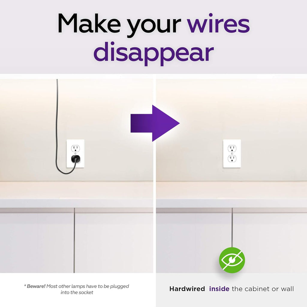 24" Hardwired LED Under Cabinet Task Lighting, Dimmable, 5000K, Metal Base, Pack of 2 D578