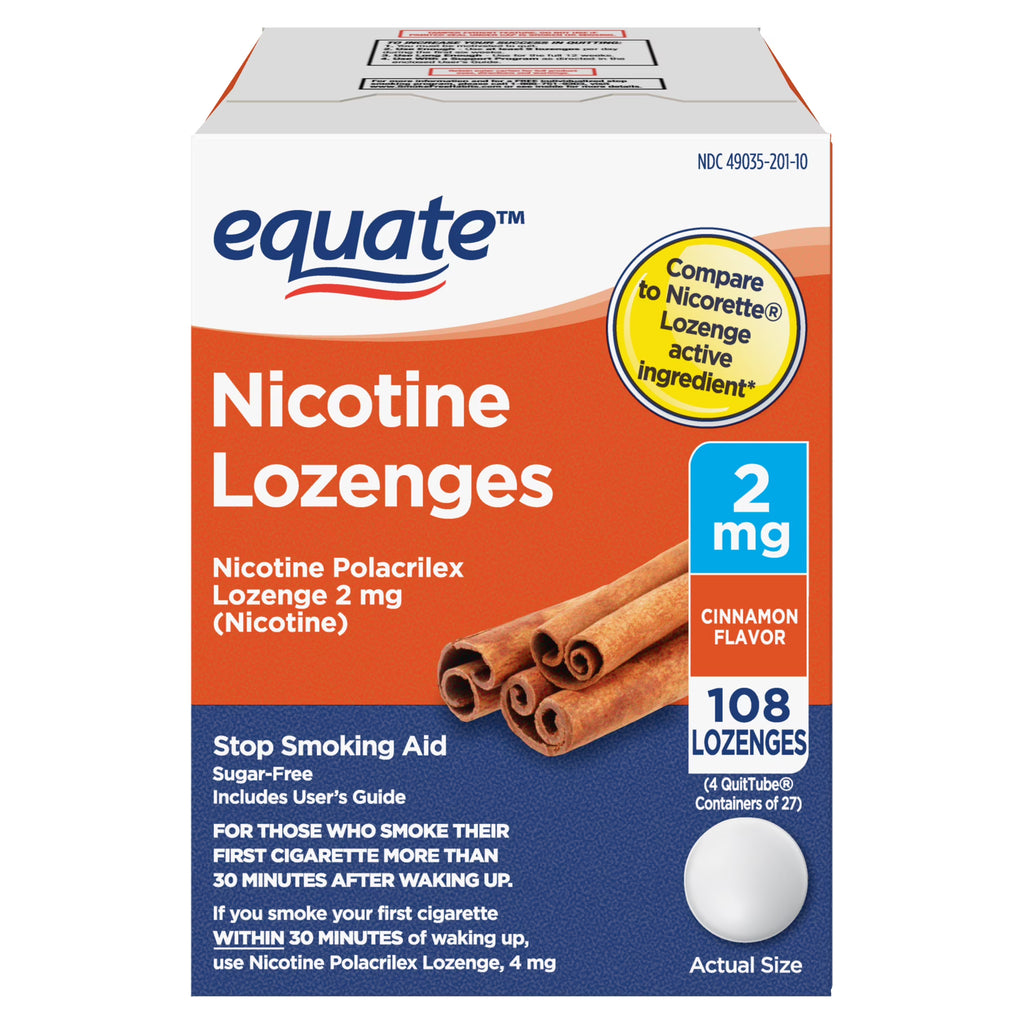 Nicotine Lozenge, 2 mg, Cinnamon Flavor, 108 Count R52174