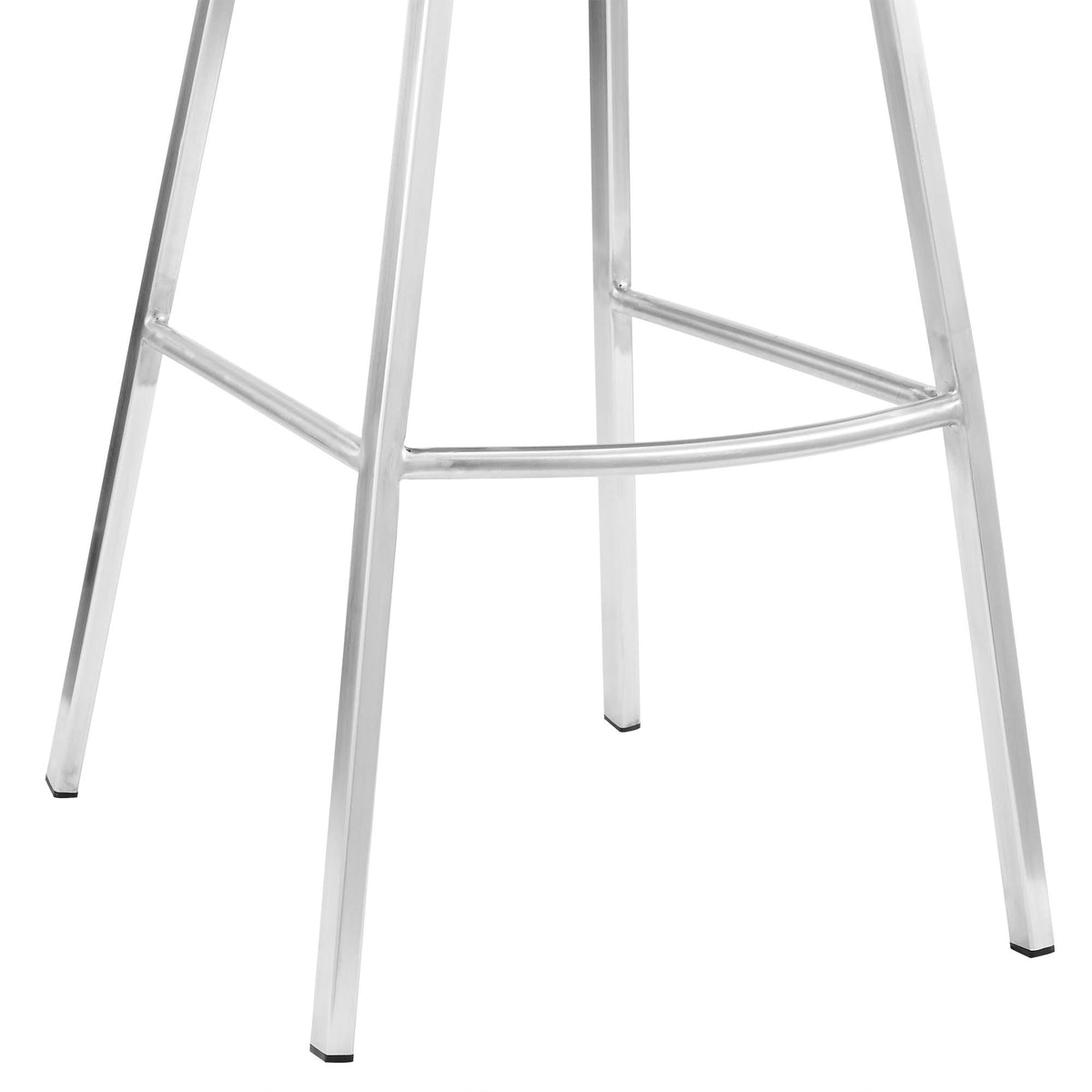 Silver and White Metal Frame Leatherette Bar Stool I45291