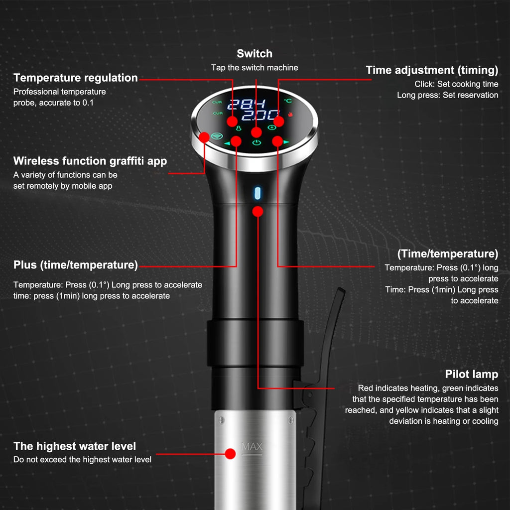 Sous Vide Immersion Cooker with WiFi and APP Control G390