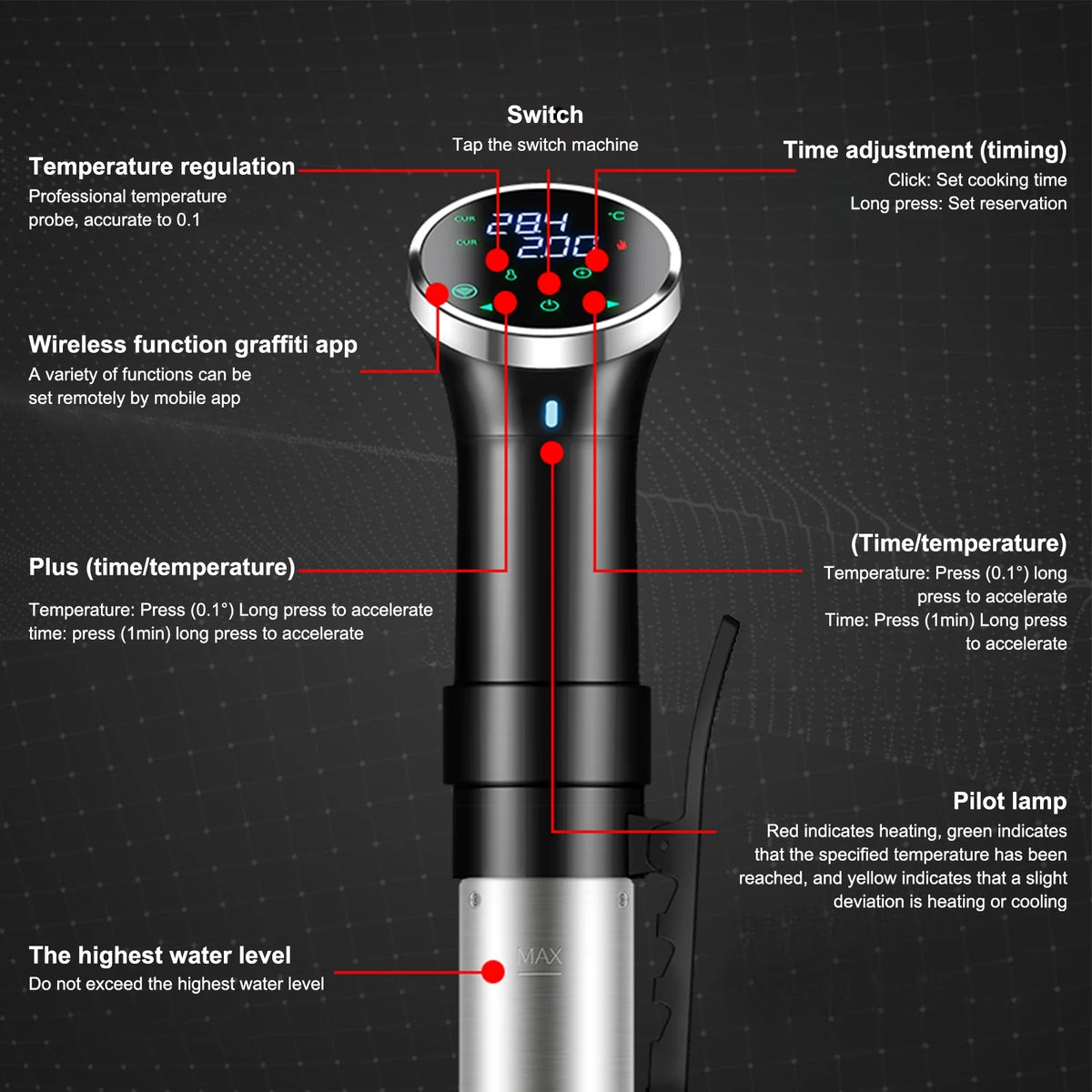 Sous Vide Immersion Cooker with WiFi and APP Control G390