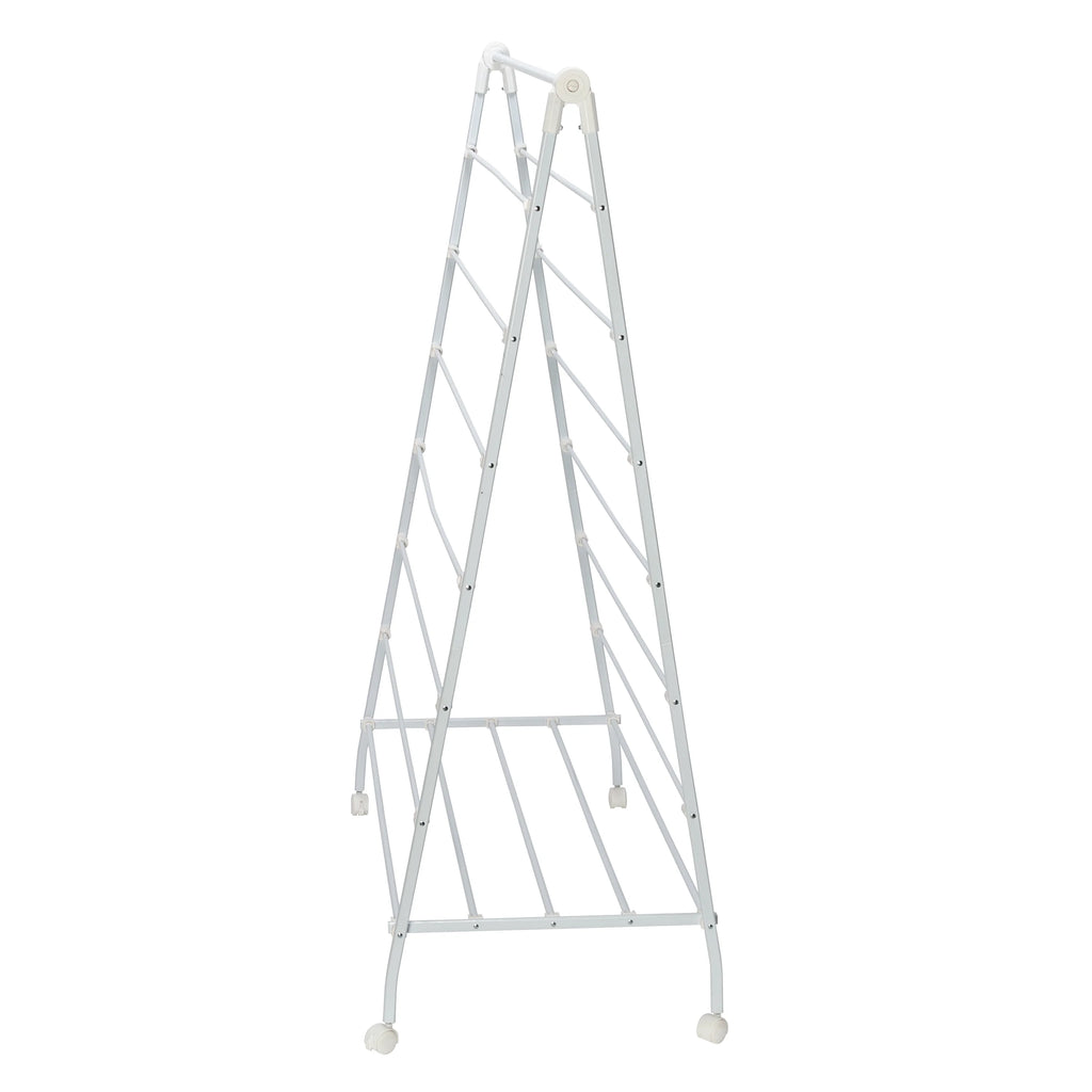 White Collapsible Steel Rolling Clothes Drying Rack D53475