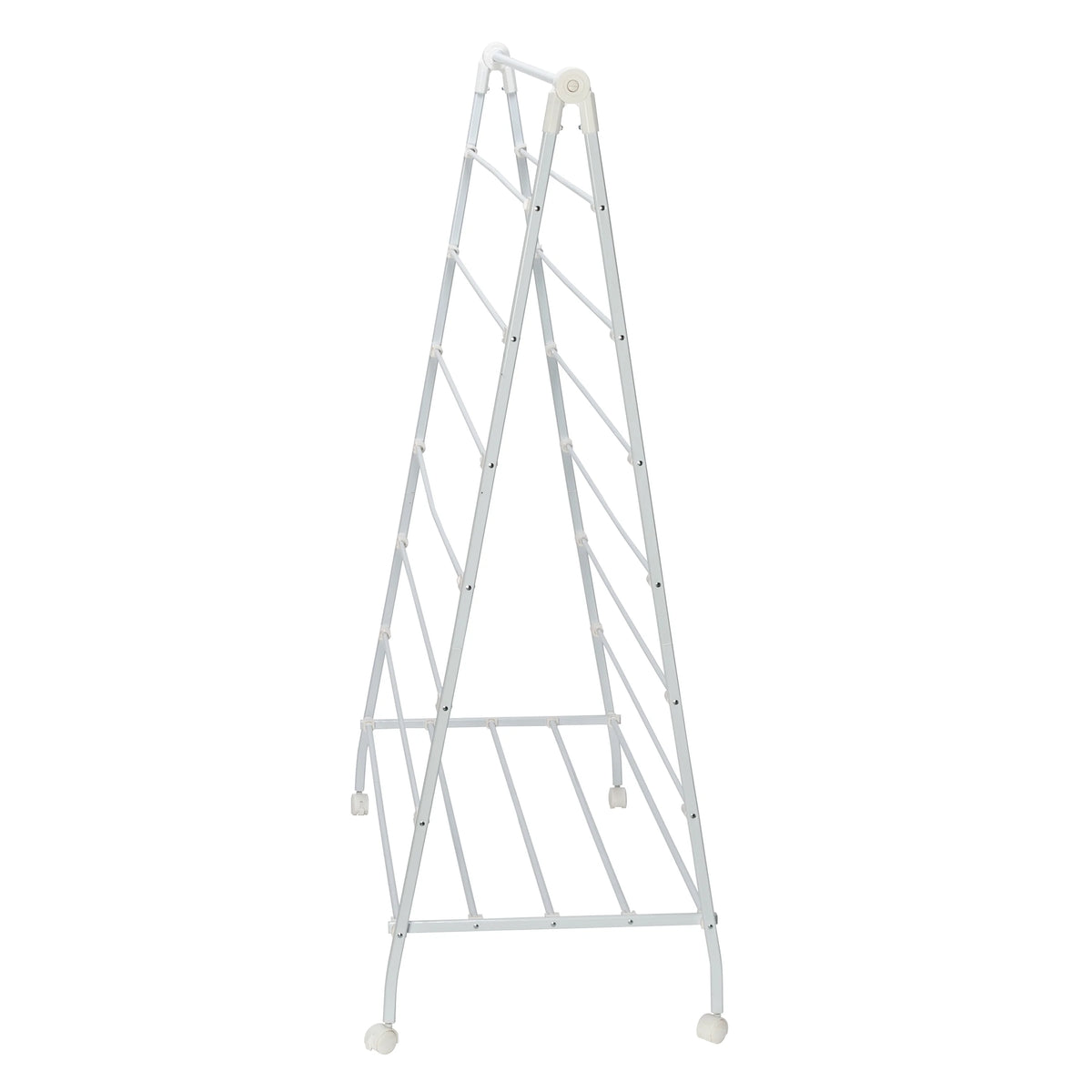 White Collapsible Steel Rolling Clothes Drying Rack D53475