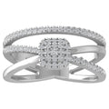 14K White Gold Lab Grown Diamond Cross Ring R55932