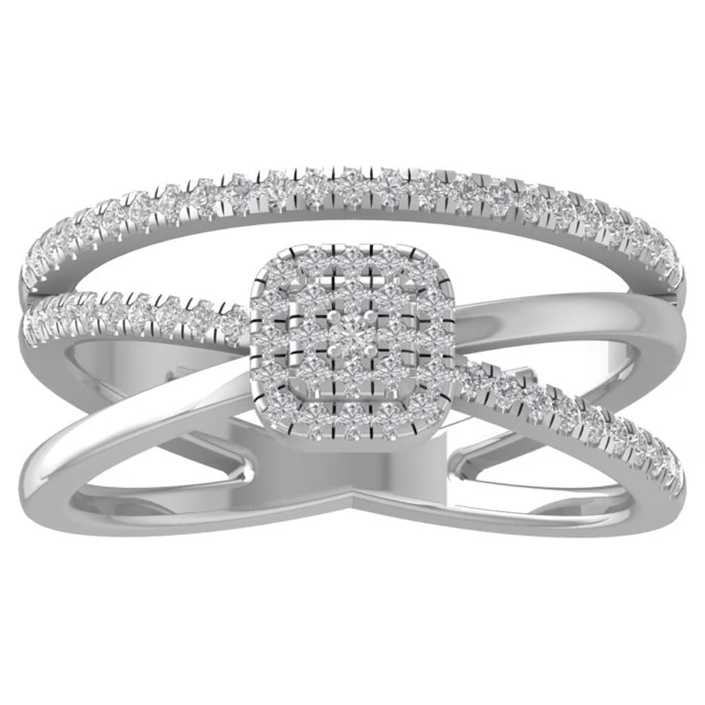 14K White Gold Lab Grown Diamond Cross Ring R55932