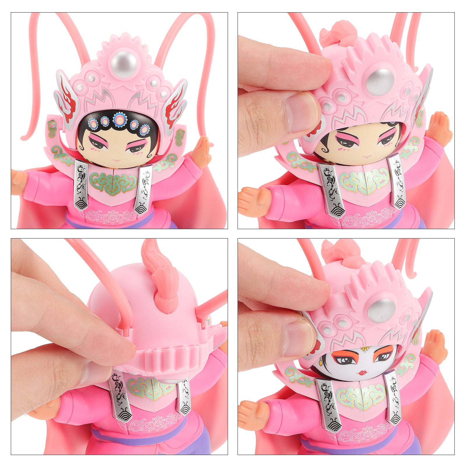 2pcs Chinese Ancient Sichuan Opera Face Changing Doll Ornament Q258067