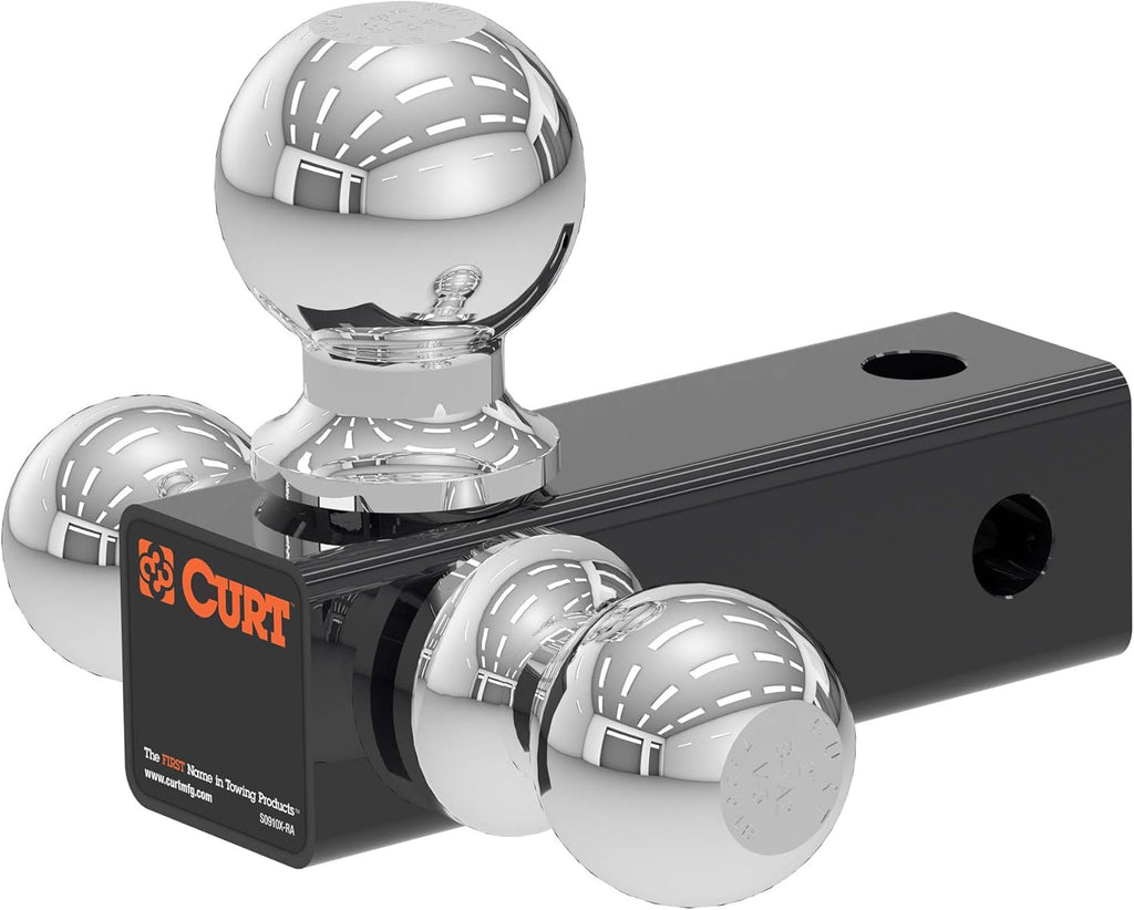 Adjustable Trailer Hitch Ball Mount Head with 3 Balls Pack of 2 C184