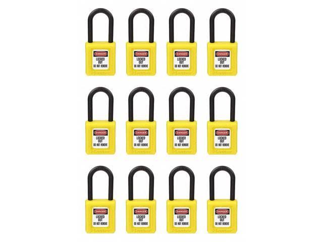 Yellow Lockout Padlock, PK12 A156