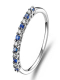 Diamond and Sapphire Wedding Band on 10k White Gold K247263