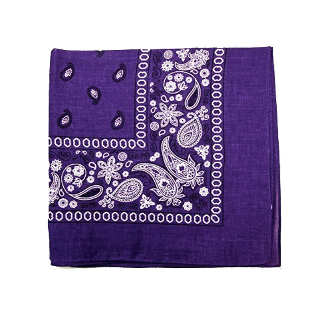 Purple 22 Inches 100% Cotton Bandanas Y743
