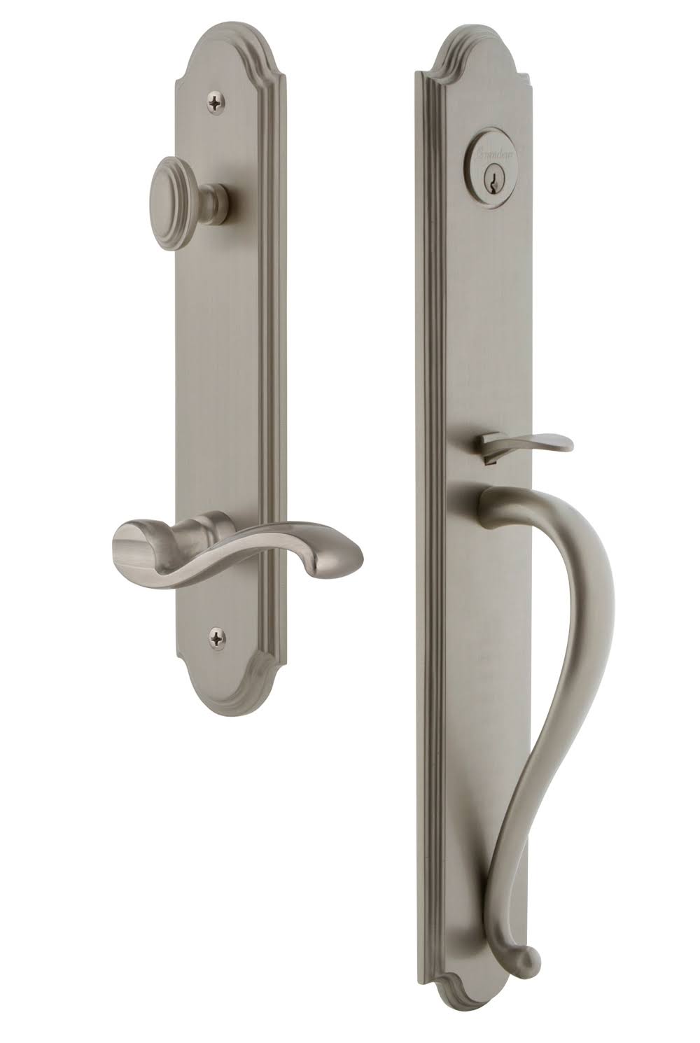 Satin Nickel One-Piece Dummy Handleset with Lever T895