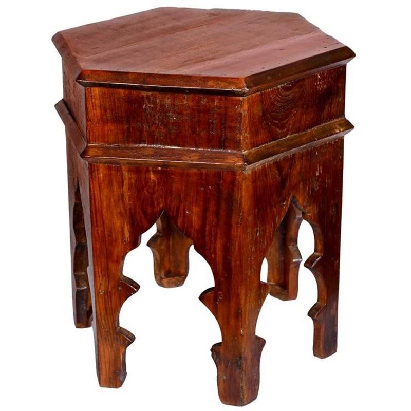 Rustic Brown Reclaimed Wooden Side Table V63233
