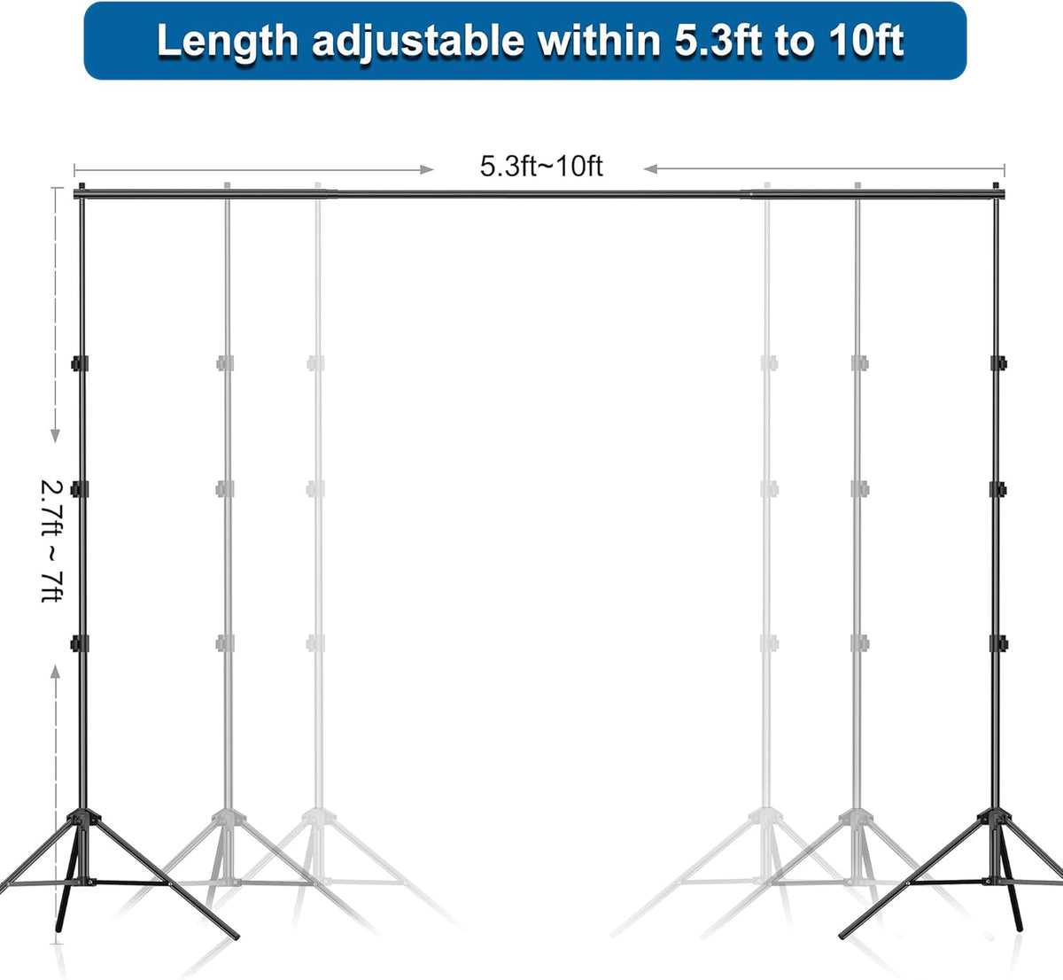 7x10Ft Adjustable Photography Background Support System Kit with Carry Bag G4541