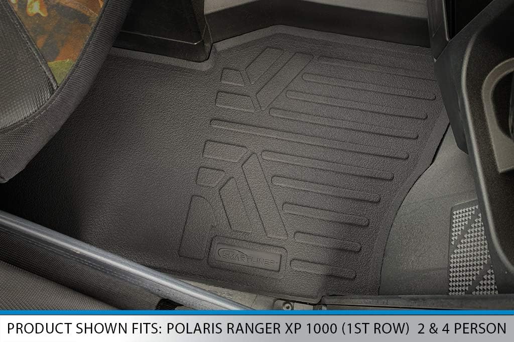 2 Row Rubber Floor Liners & Bed Mat Liner Set Black S31650