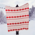 Red/Ivory Scandi Print Throw L4017
