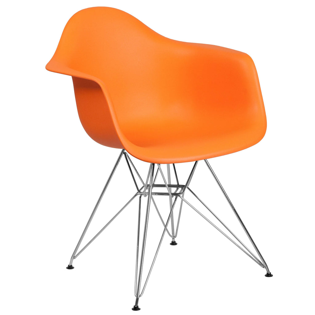 Green Plastic Chair with Chrome Base O537