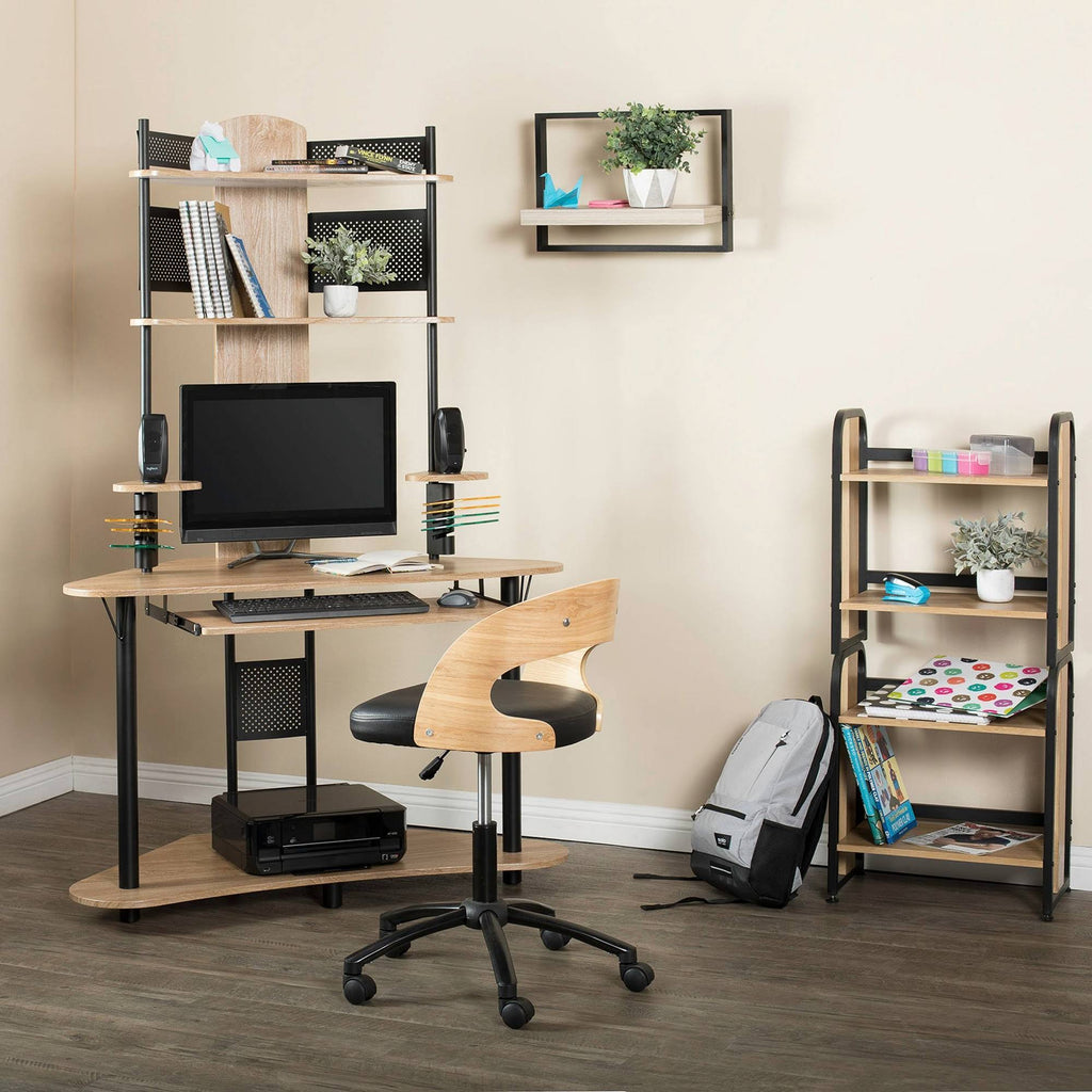 Arch Corner Computer Desk with Hutch / Tower N351