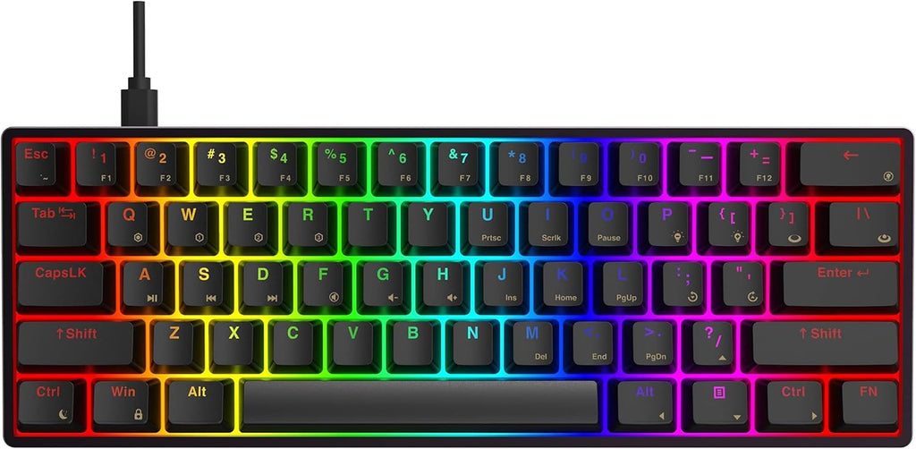 Black 61 Keys Mechanical Gaming Keyboard with Aluminum Case Q90824