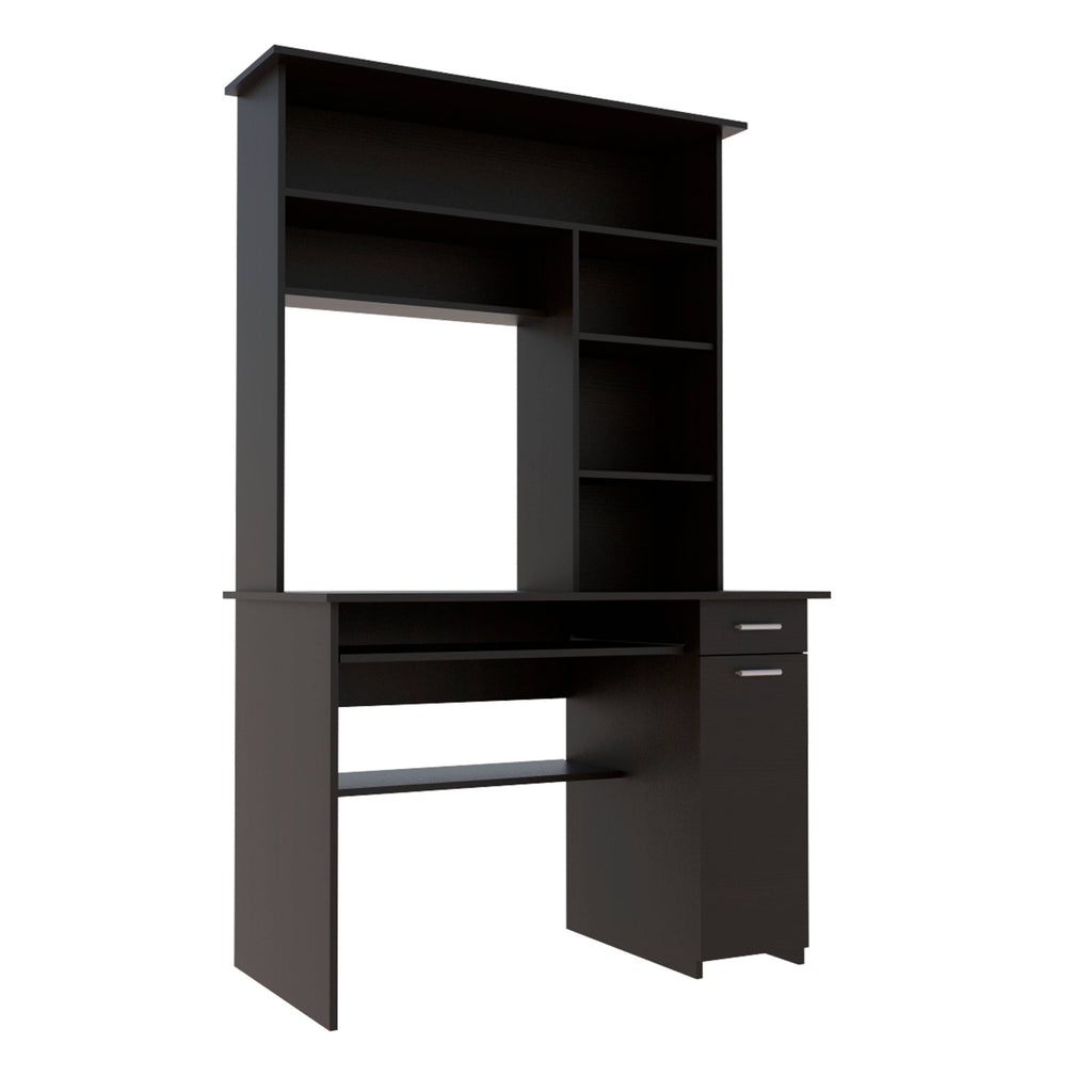 Ash Engineered Wood Desk with Hutch B462