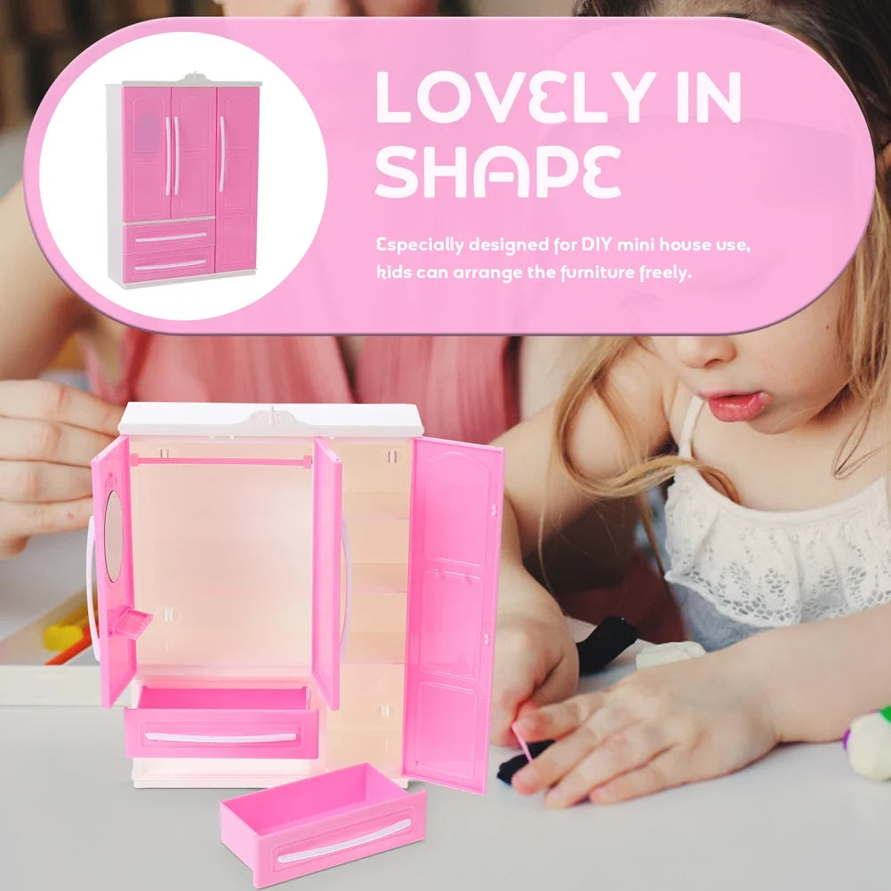 Miniature Doll Clothes Wardrobe Storage Closet K6126