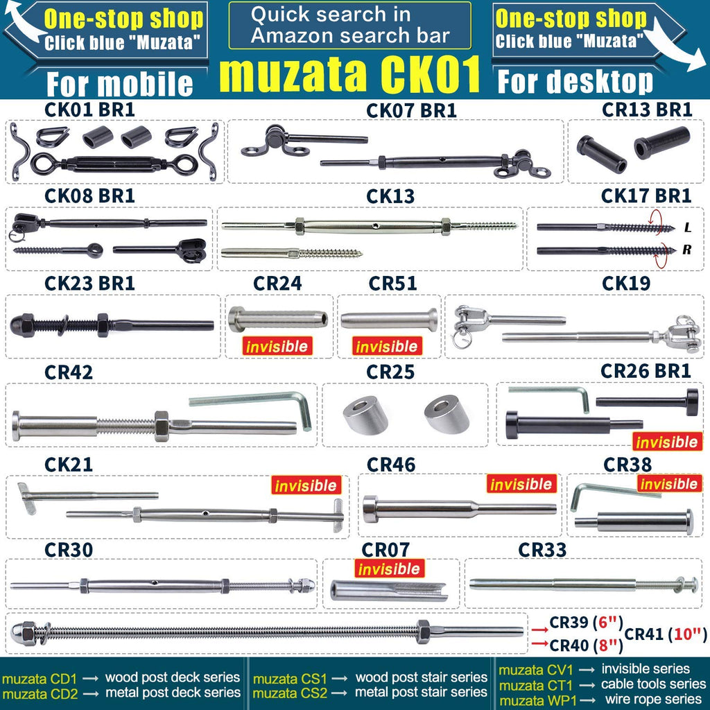 Black Cable Railing Kit T316 Stainless Steel G7710