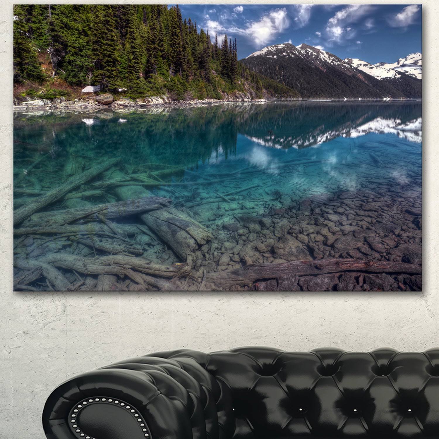 Blue Waters and Mountains Extra Large Landscape Art Canvas - 40 in. Wide x 30 in. High T805115