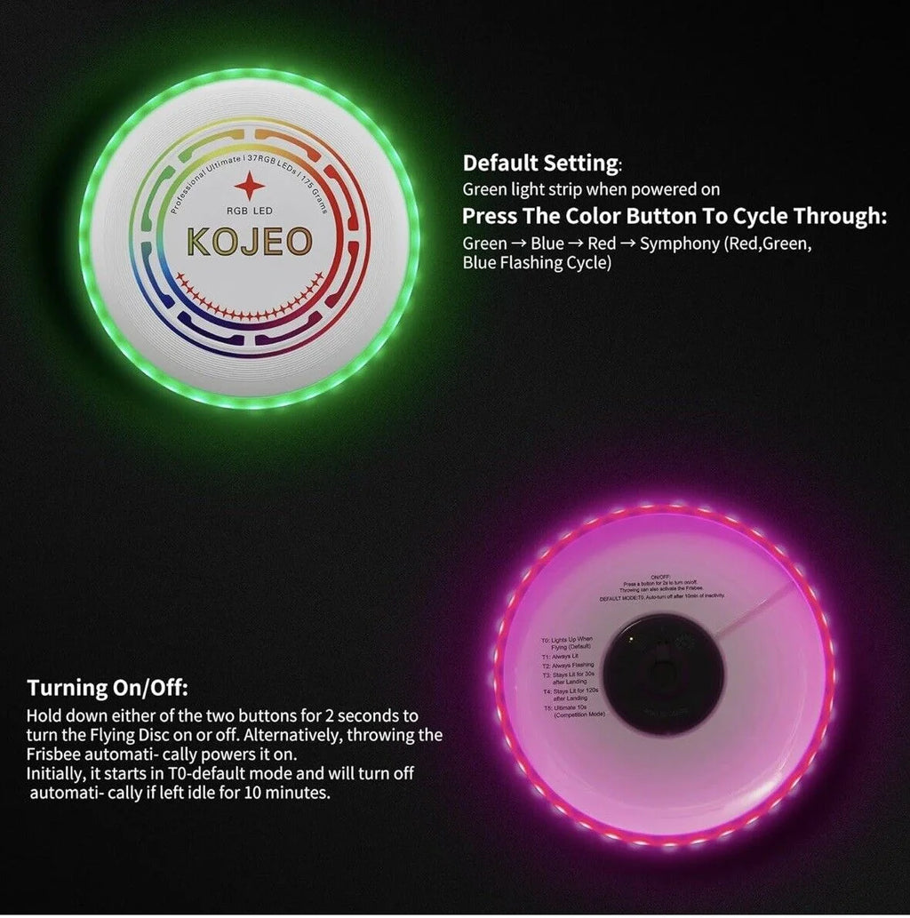 Glow in The Dark LED Flying Disc Toys, Rechargeable, IP65 Waterproof B501866