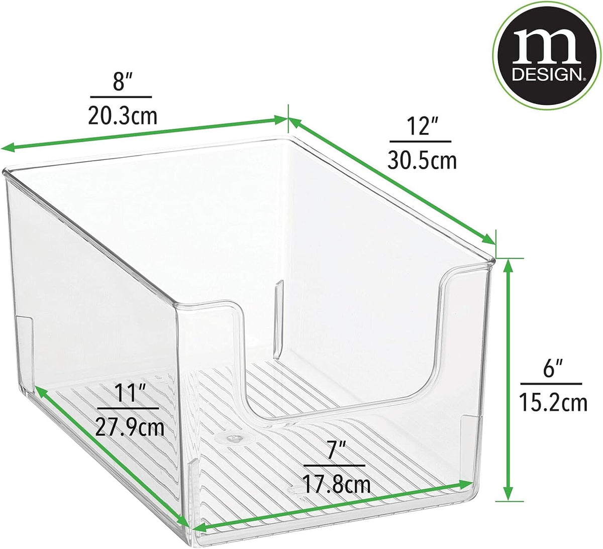 Clear Stackable Open Front Storage Organizer Bin Basket 4 Pack X549