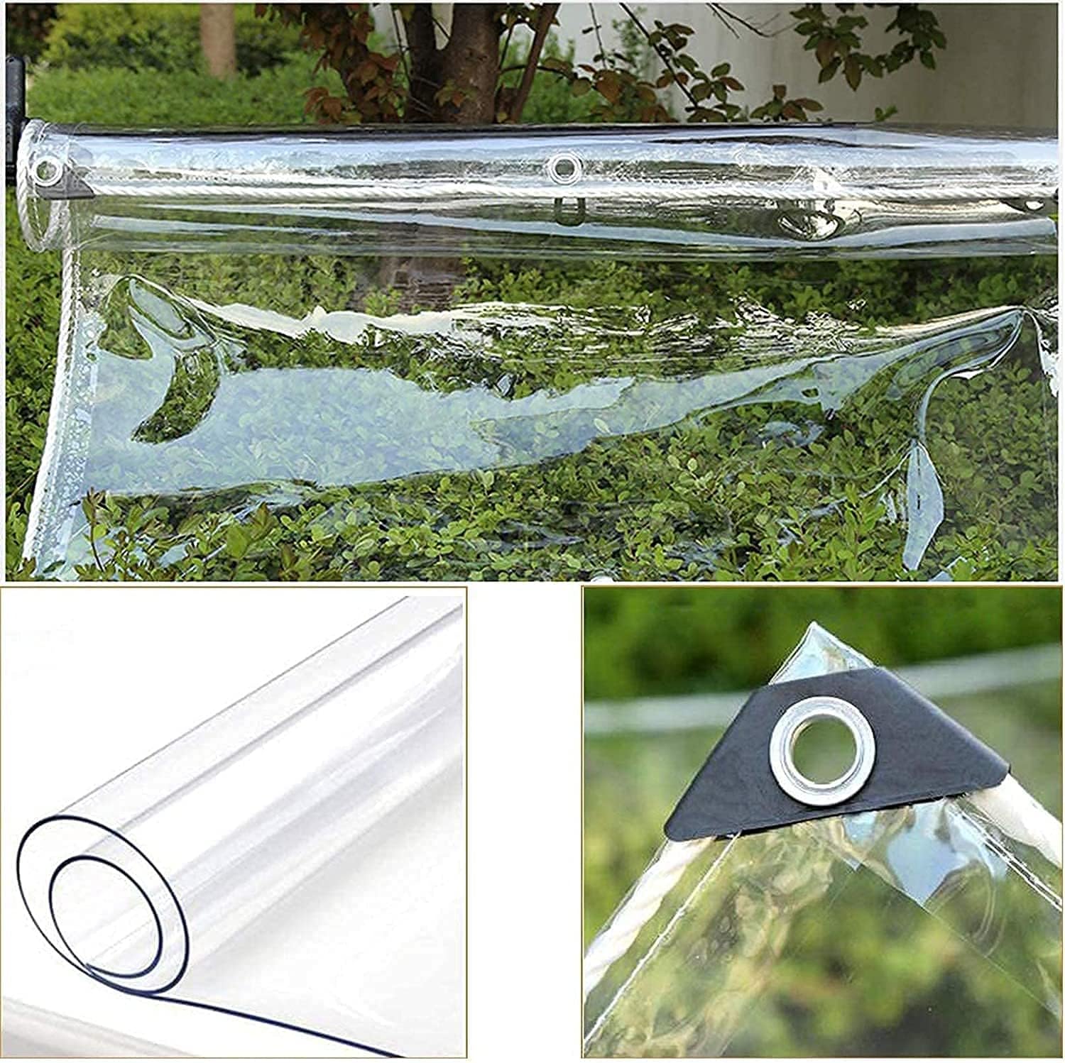 Clear PVC Vinyl Waterproof Tarpaulin Canopy 1.2x2m F388