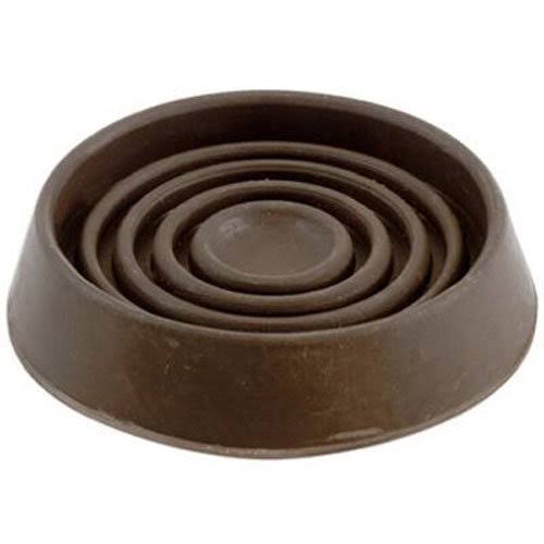 Brown Round Rubber Caster Cups 4 Count L2756