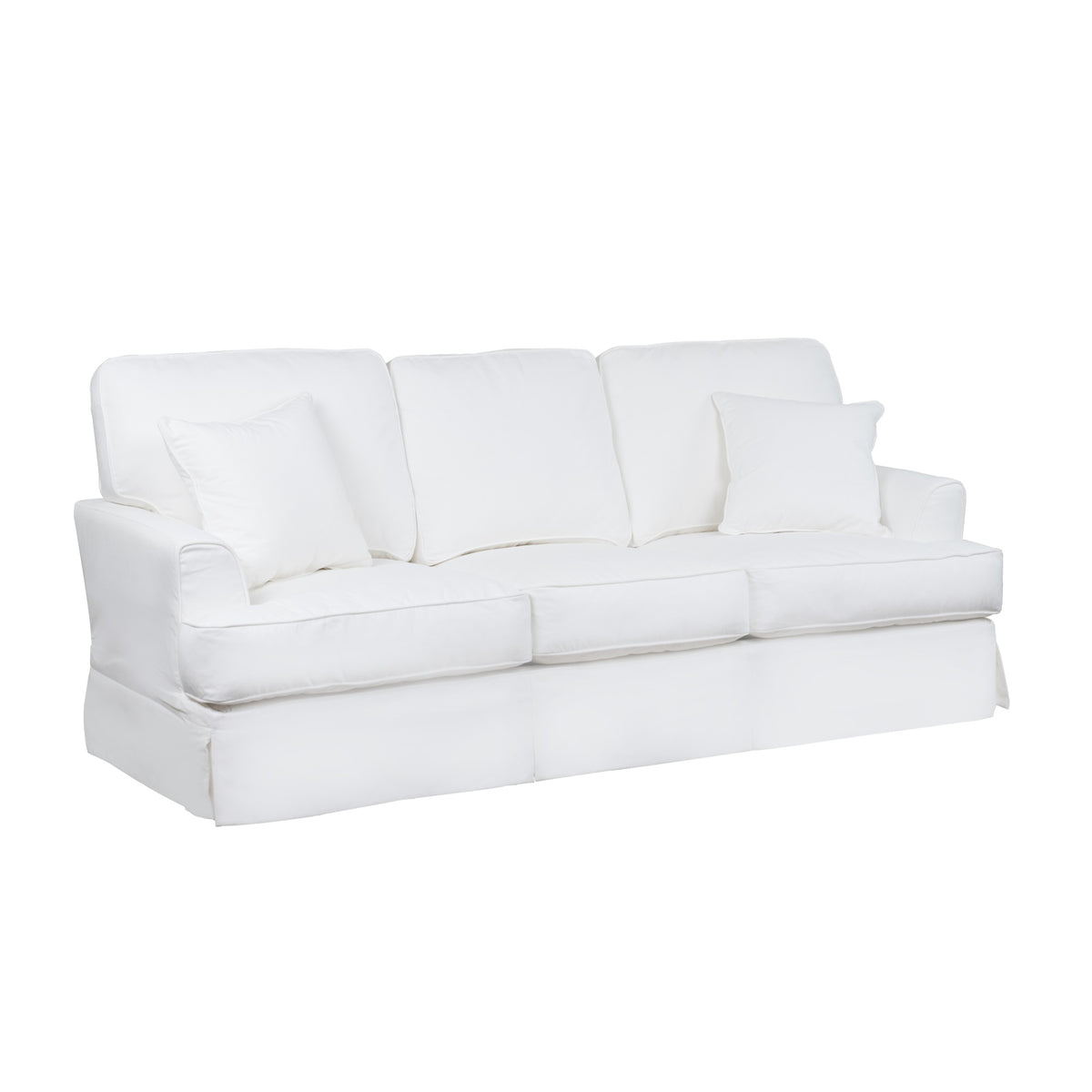 White 3-Piece Fabric Slipcover Living Room Set F2775