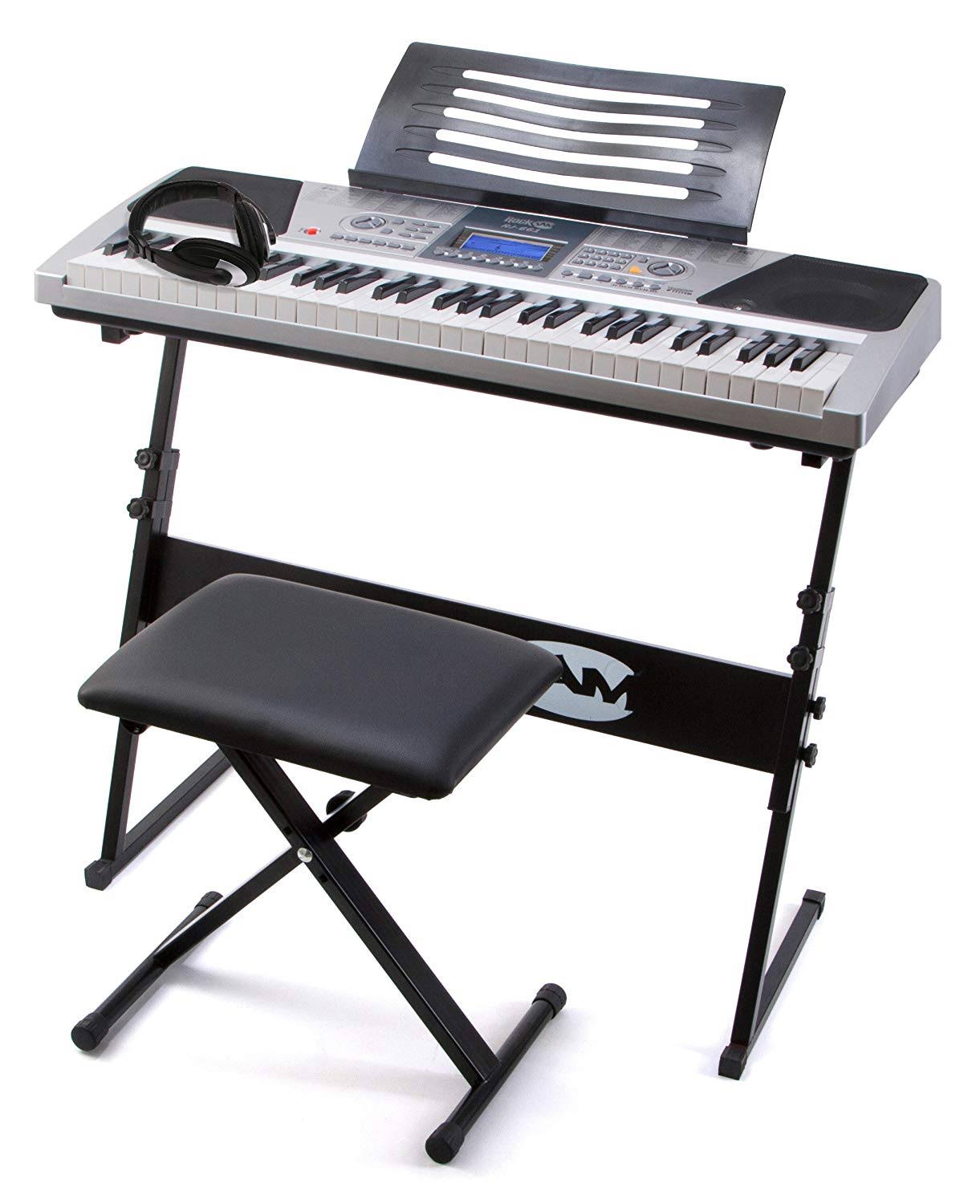 61 Key Electronic Piano Keyboard with Stand, Stool and Headphones W479711