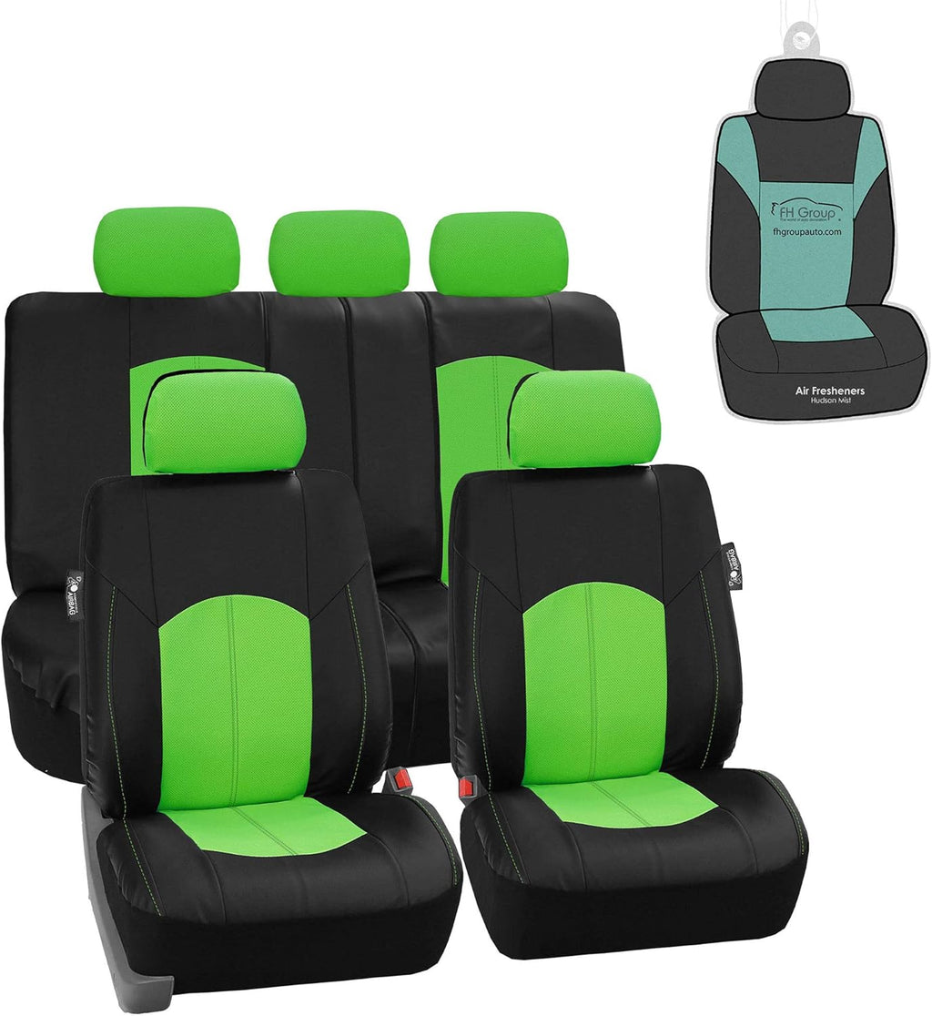 Blue/Black Faux Leather Car Seat Covers J32544