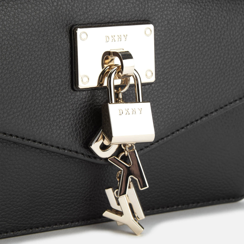 Leather Flap Shoulder Bag Black/Gold O503